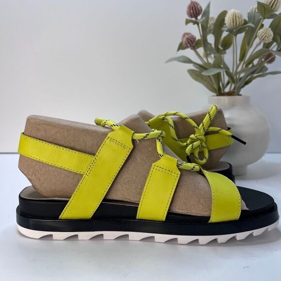 Sorel Roaming Lace Leather Sandals Bolt Green Black Women's 8 NWOB - Picture 7 of 10